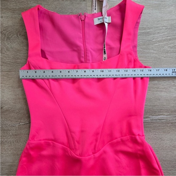 NWT House Of CB Enya Corset Mini Dress Fuschia Hot Pink Satin Corset Medium Neon - Picture 5 of 6